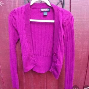 Purple cardigan